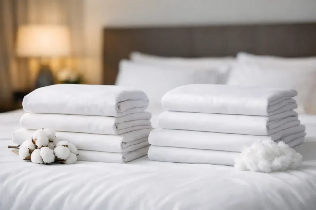 Pambuk vs mikrofiber për çarçafë hoteli