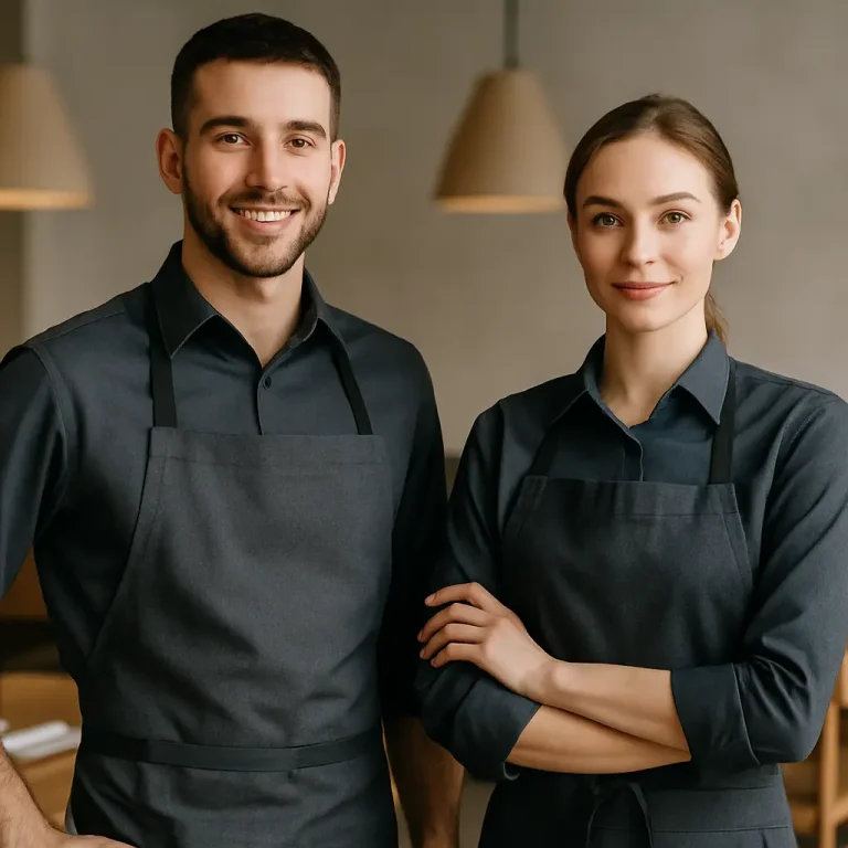 Uniforma pune për staf restoranti: tekstil që zgjat
