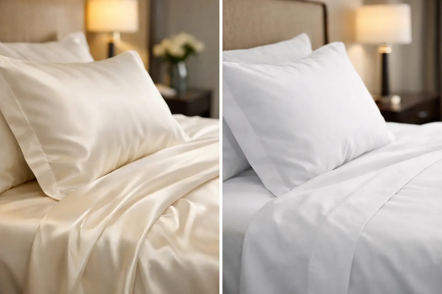Saten vs percale për dhoma hoteli