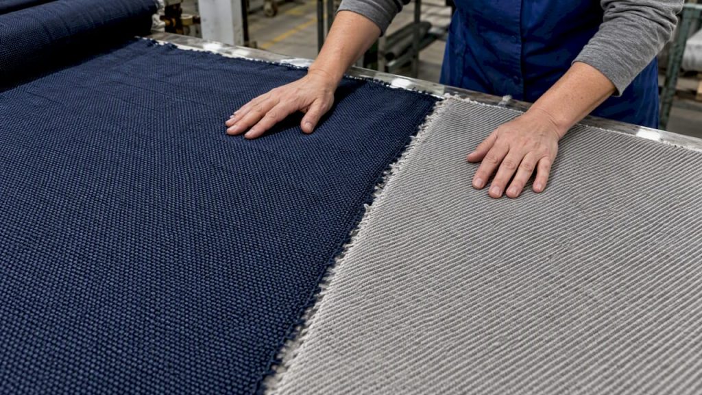 Plain weave and twill fabric surfaces